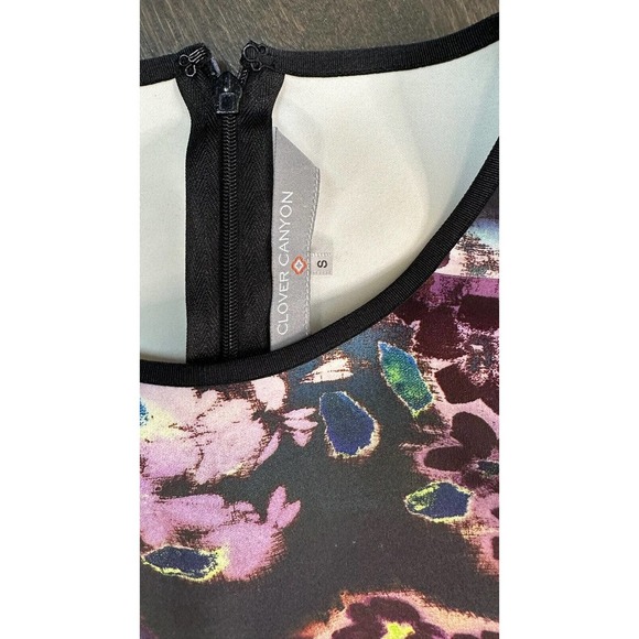 CLOVER CANYON Neoprene "Floral Filter" Fall Sleeveless Sheath Dress sz S - $315‎ - Picture 5 of 5